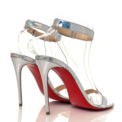Christian Louboutin Specchio Laser Jonatina 100 Sandals 38 Silver 4 of 8