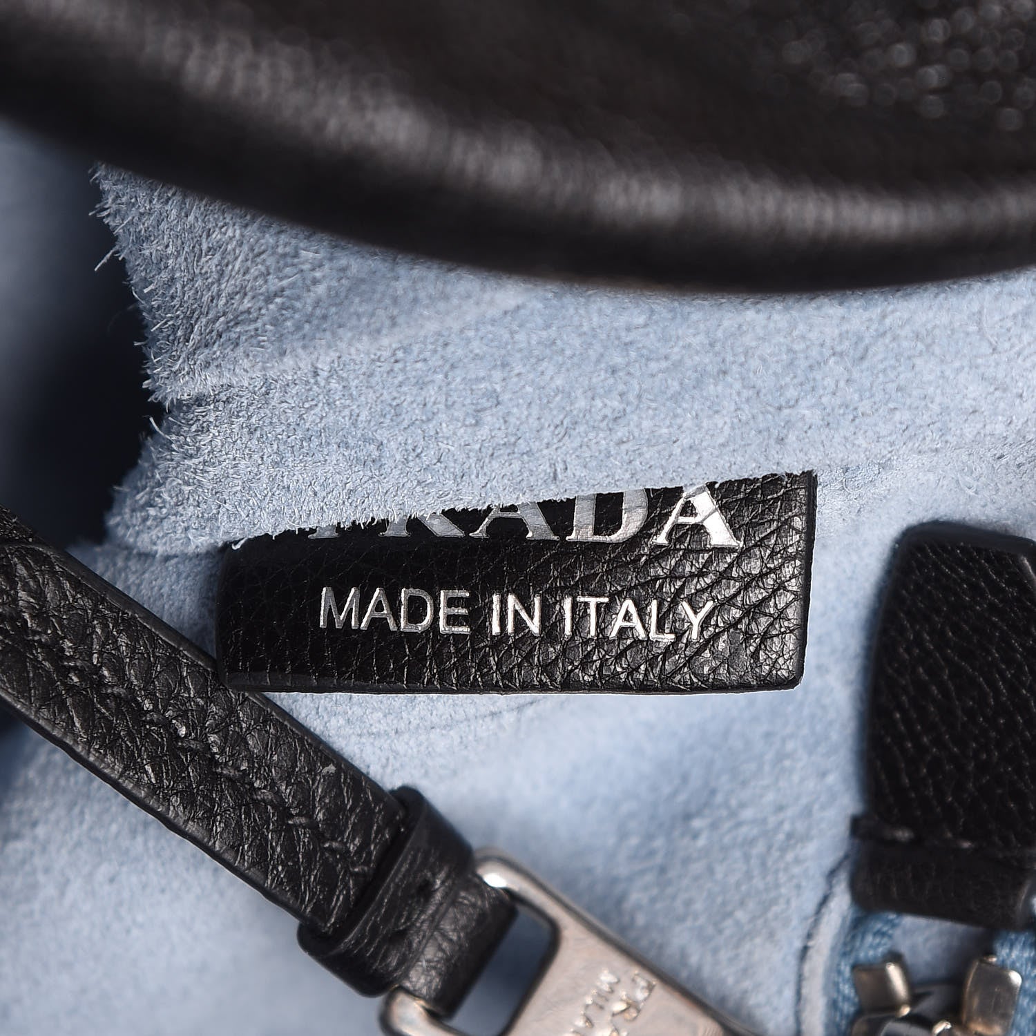 Prada Glace Calf Etiquette Flap Black Astrale 7 of 14