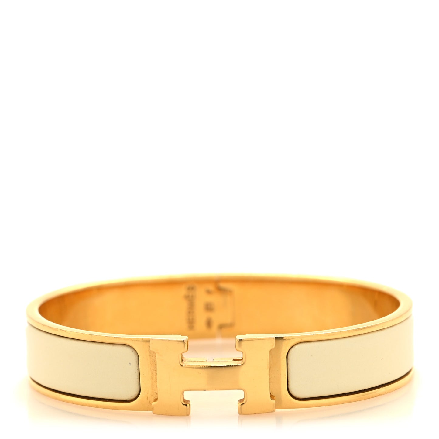 Enamel Narrow Clic Clac H Bracelet PM White