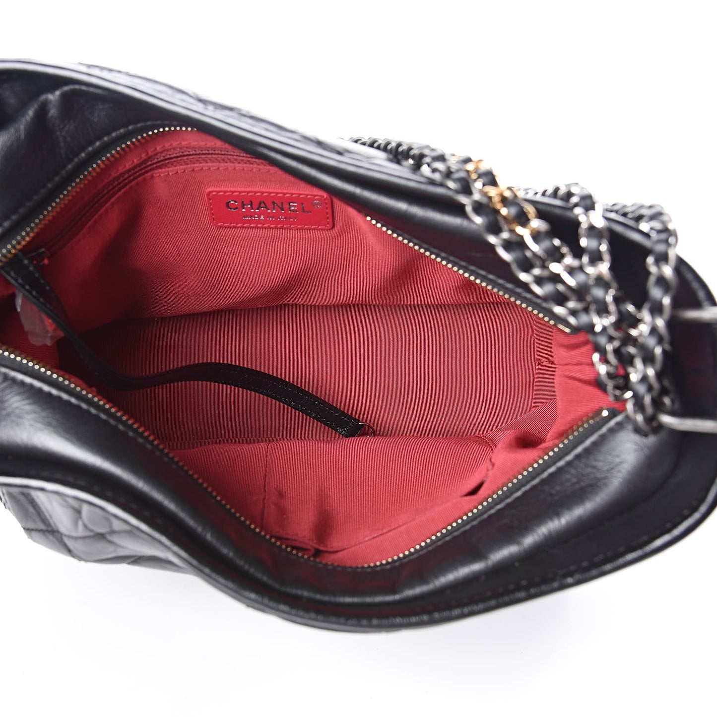 Aged Calfskin Quilted Medium Gabrielle Hobo Black