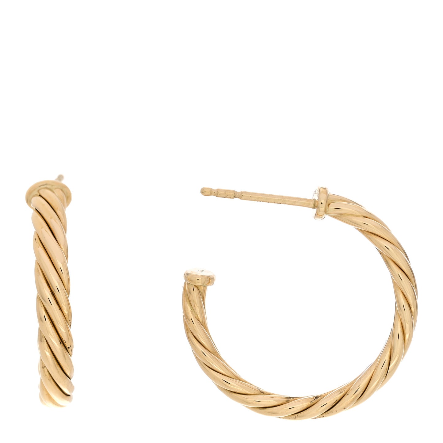 18K Yellow Gold Mini Cablespira Hoop Earrings