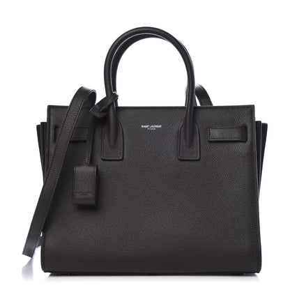 Saint Laurent Grained Calfskin Baby Sac De Jour Coal 1 of 12