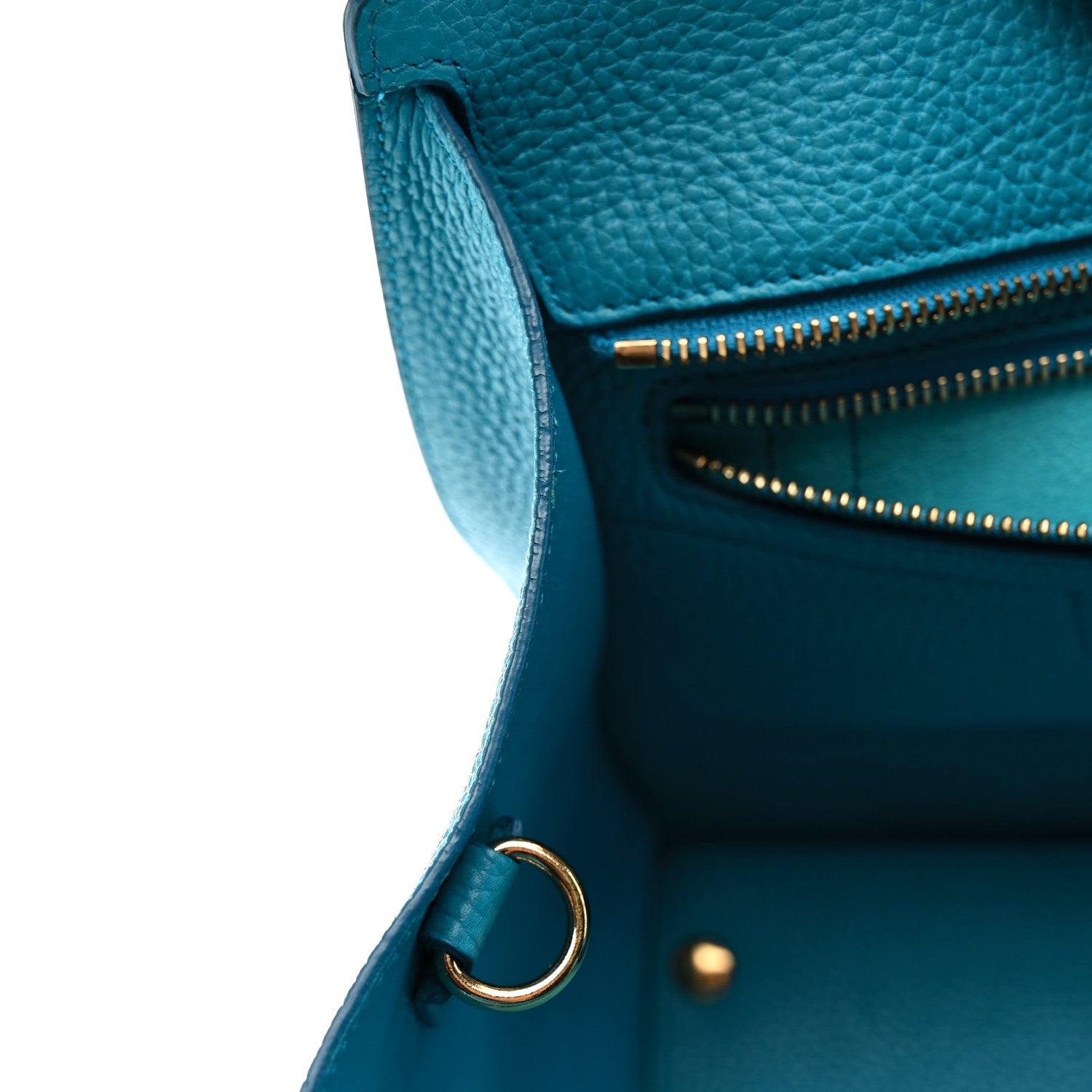 Salvatore Ferragamo Hammered Calfskin Double Handle Small Amy Tote Turquoise 11 of 18