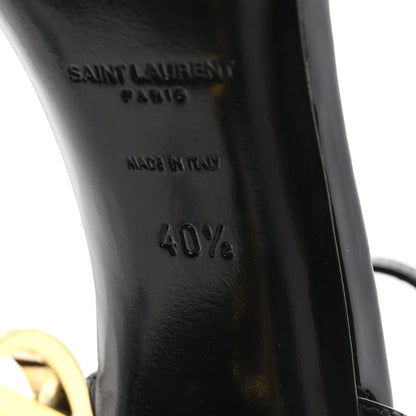 Saint Laurent Patent Calfskin Opyum 110 Sandals 40.5 Black Gold 7 of 10