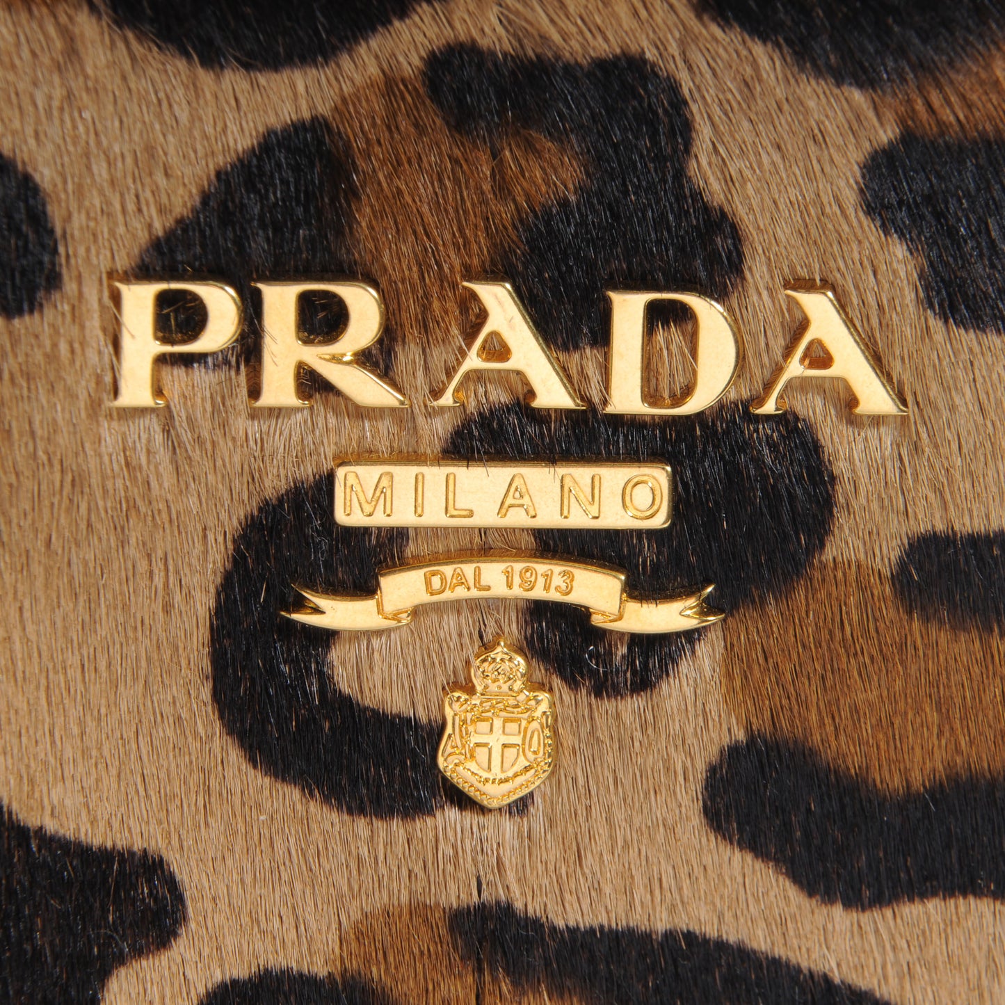 Calf Hair Leopard Print Shopping Tote Sabbia Moro