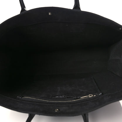 Saint Laurent Linen Calfskin Rive Gauche Tote Black 4 of 7