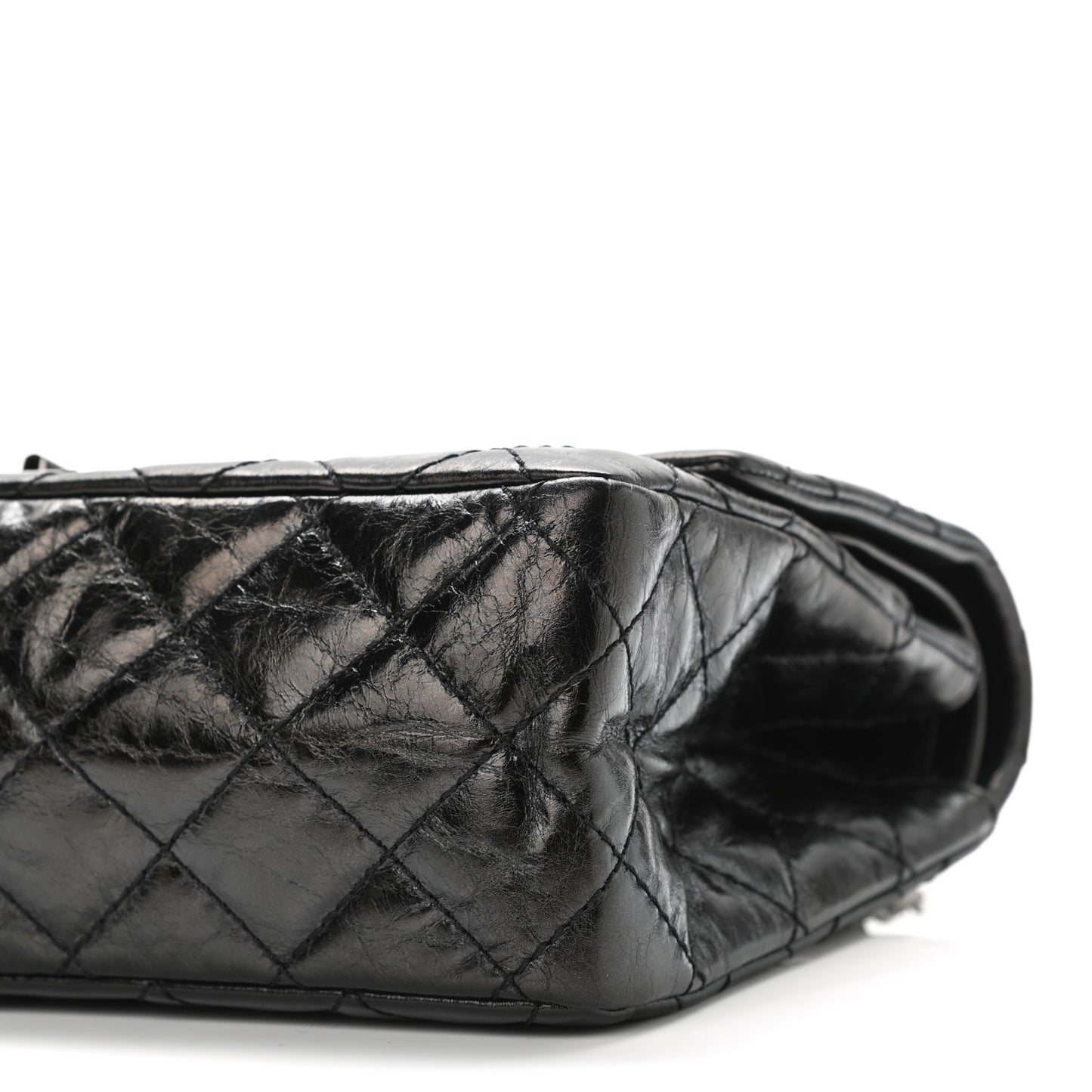 Metallic Aged Calfskin Quilted 2.55 Reissue 226 Flap Black
