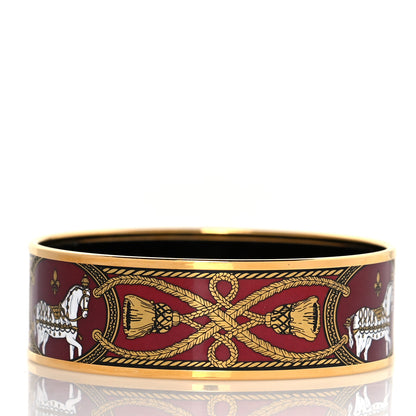 Hermes Enamel Printed Wide Grand Apparat Bracelet 65 Rouge 3 of 5