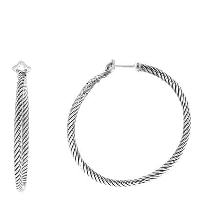 David Yurman Sterling Silver 45mm Cable Classics Hoop Earrings 1 of 4