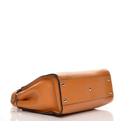 Fendi Vitello Seta Shiny Nappa Plexiglass Granite Medium Peekaboo Iconic Satchel Ginger Latte 5 of 8