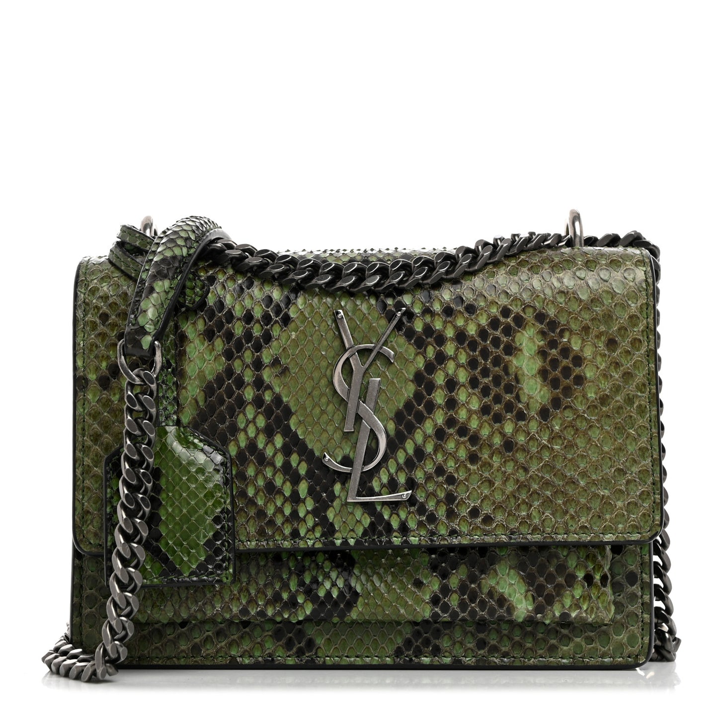 Snakeskin Small Monogram Sunset Green
