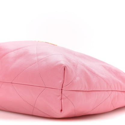Chanel Shiny Calfskin Quilted Chanel 22 Drawstring Bag Pink 11 of 11