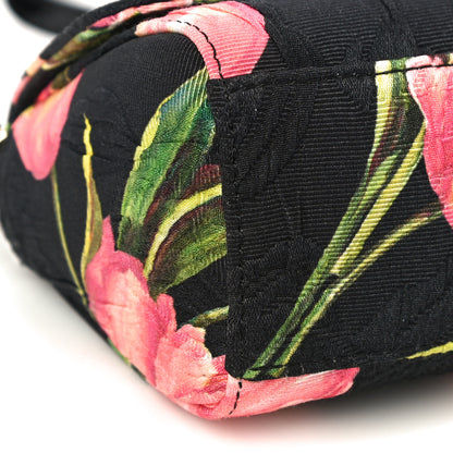 Dolce & Gabbana Brocade Childrens Tulip Print Miss Sicily Satchel Black Multicolor 8 of 9