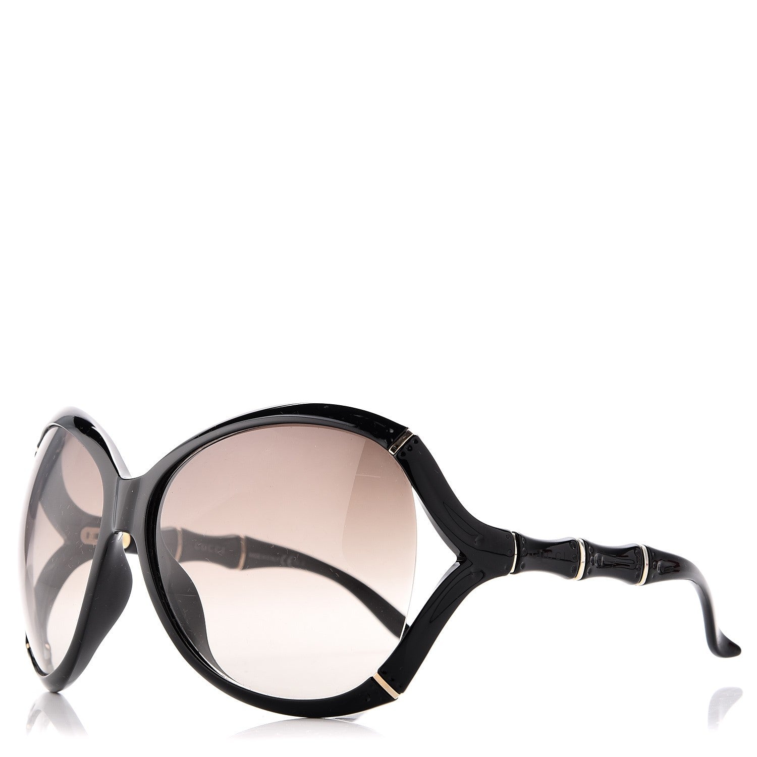 Gucci Oversized Oval Bamboo Sunglasses 3509/S Black 1 of 8