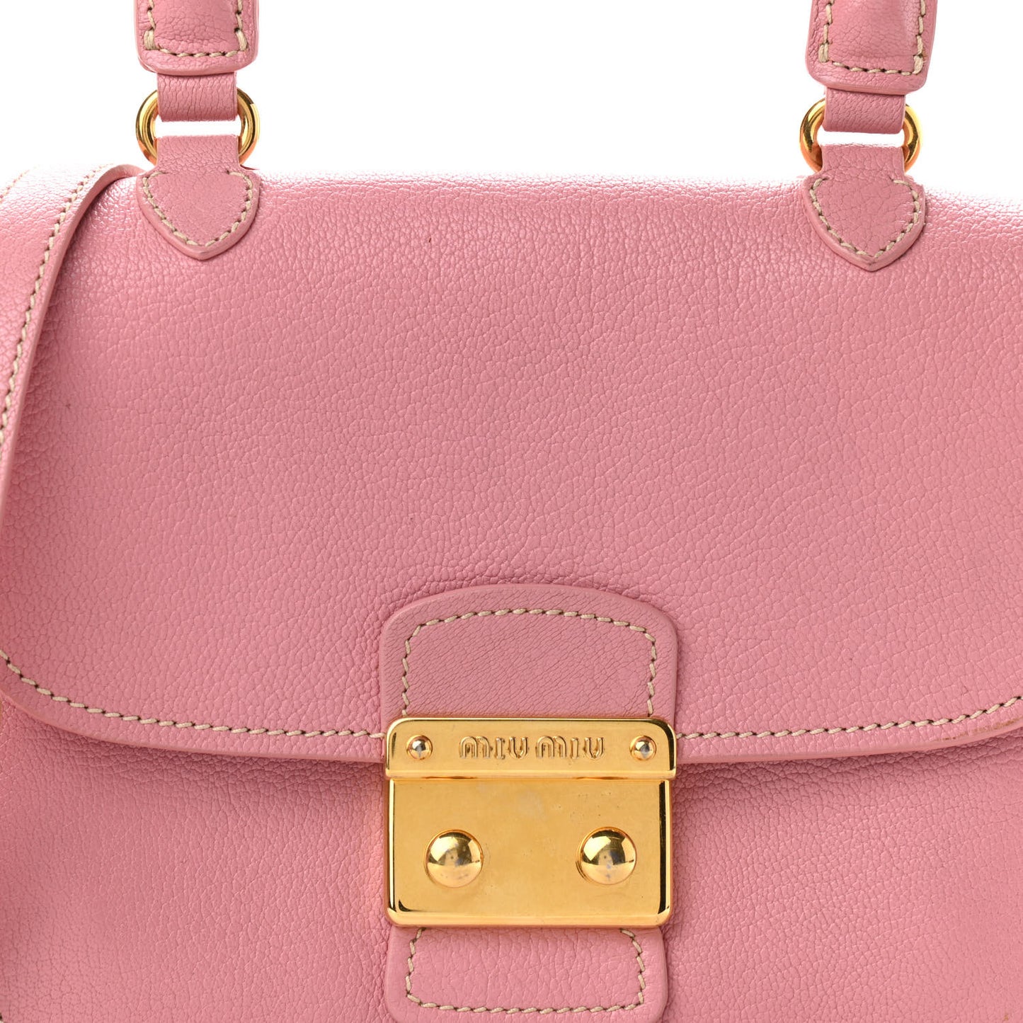 Goatskin Madras Top Handle Shoulder Bag Rosa