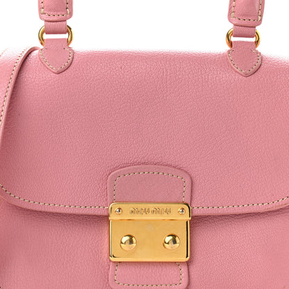 Miu Miu Goatskin Madras Top Handle Shoulder Bag Rosa 6 of 10