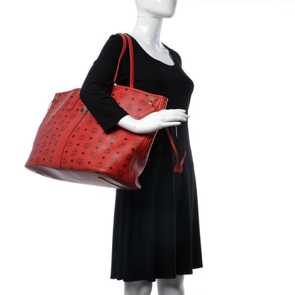 MCM Visetos Large Liz Reversible Shopper Tote Ruby Red 2 of 15