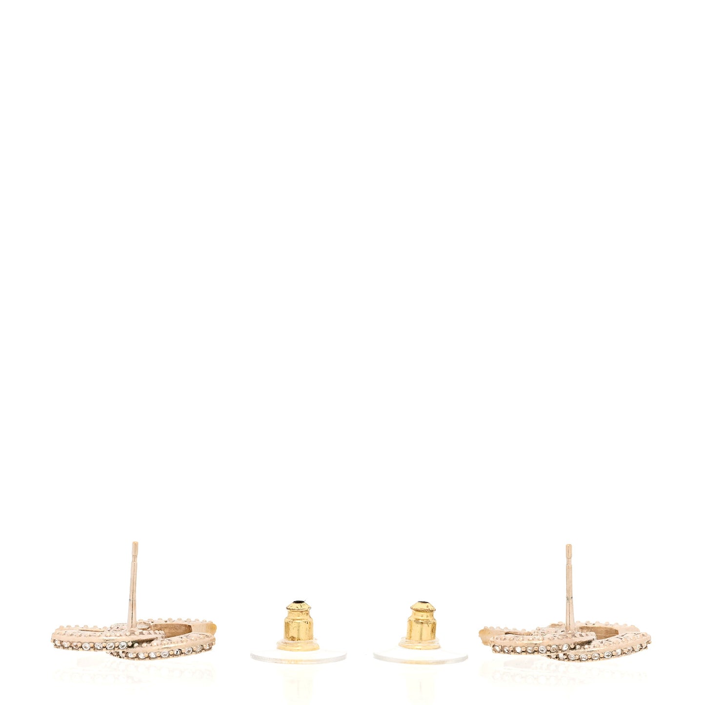 Crystal Timeless CC Earrings Light Gold
