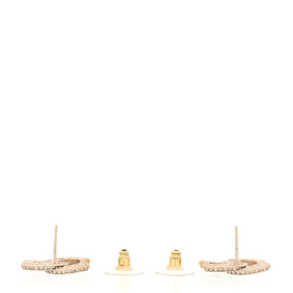 Chanel Crystal Timeless CC Earrings Light Gold 3 of 5