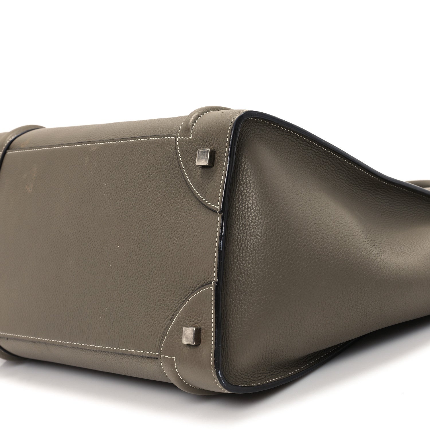 Celine Drummed Calfskin Mini Luggage Souris 10 of 10