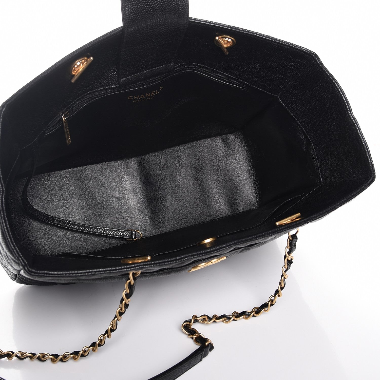 Chanel Crumpled Grained Calfskin Quilted Tote Black 5 of 7