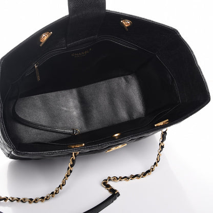 Chanel Crumpled Grained Calfskin Quilted Tote Black 5 of 7