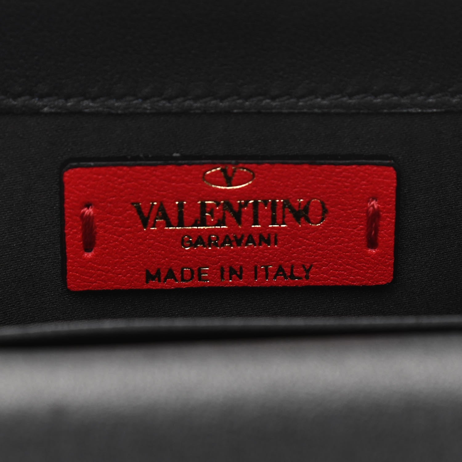 Valentino Garavani Vitello Rockstud Envelope Wallet on Chain Black 6 of 10