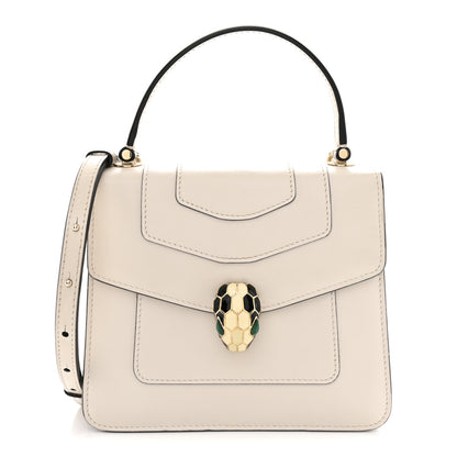 Bulgari Calfskin Serpenti Forever Top Handle White 1 of 12