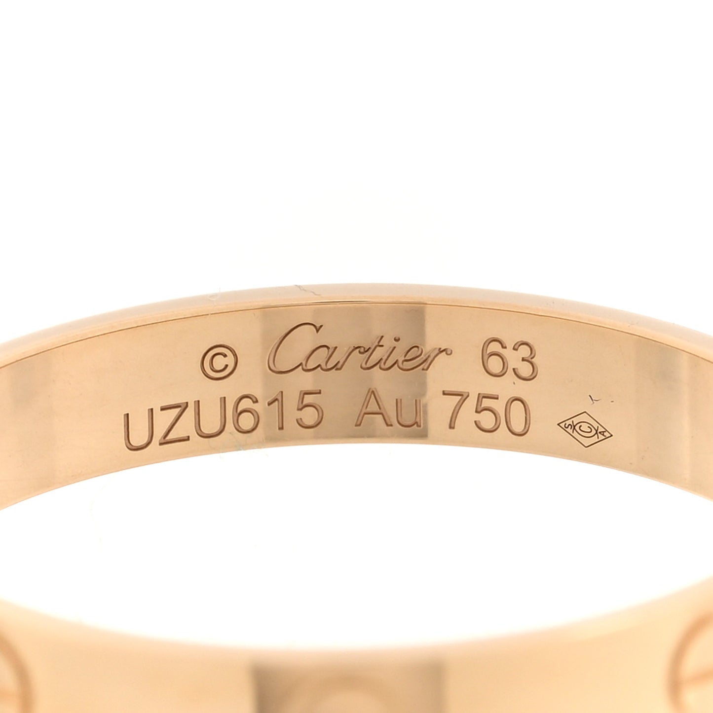18K Yellow Gold 3.5mm LOVE Wedding Band Ring 63 10.25