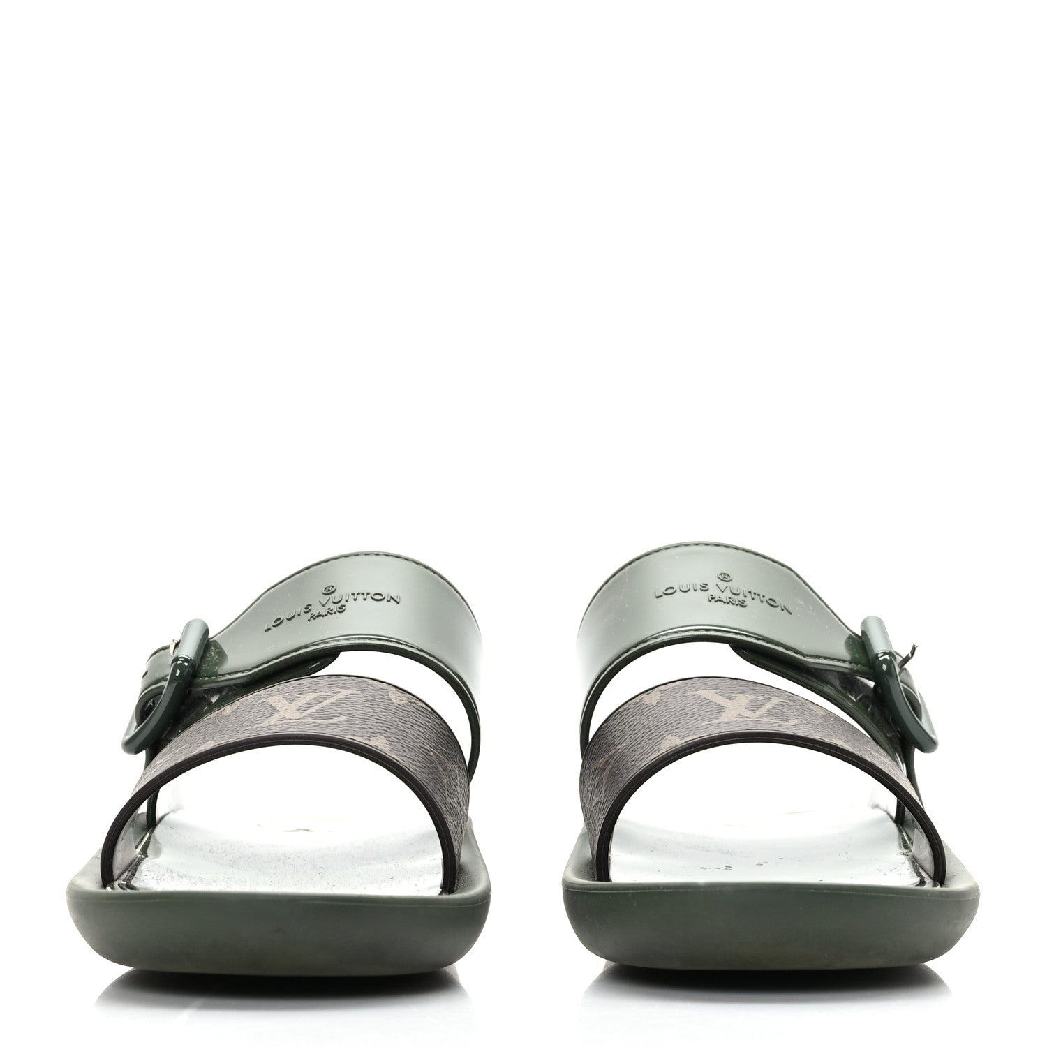 Louis Vuitton Monogram Sunbath Flat Mule Sandals 35 Kaki 2 of 7