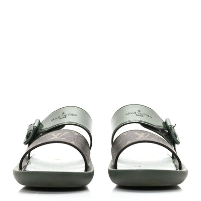 Louis Vuitton Monogram Sunbath Flat Mule Sandals 35 Kaki 2 of 7