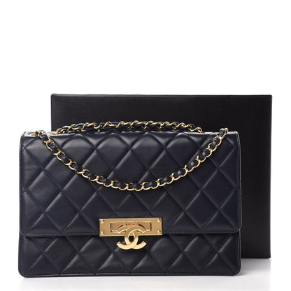 Chanel Lambskin Quilted Large Golden Class Flap Navy 11 of 11