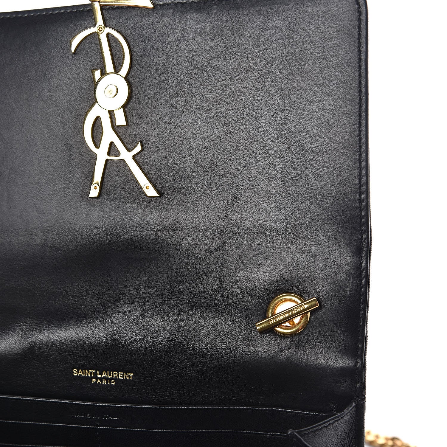 Saint Laurent Lambskin Matelasse Monogram Vicky Chain Wallet Black 7 of 10