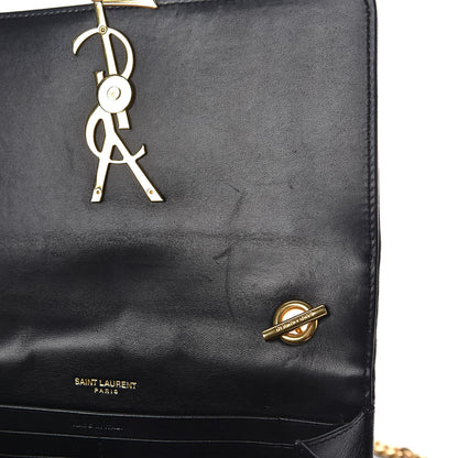 Saint Laurent Lambskin Matelasse Monogram Vicky Chain Wallet Black 7 of 10