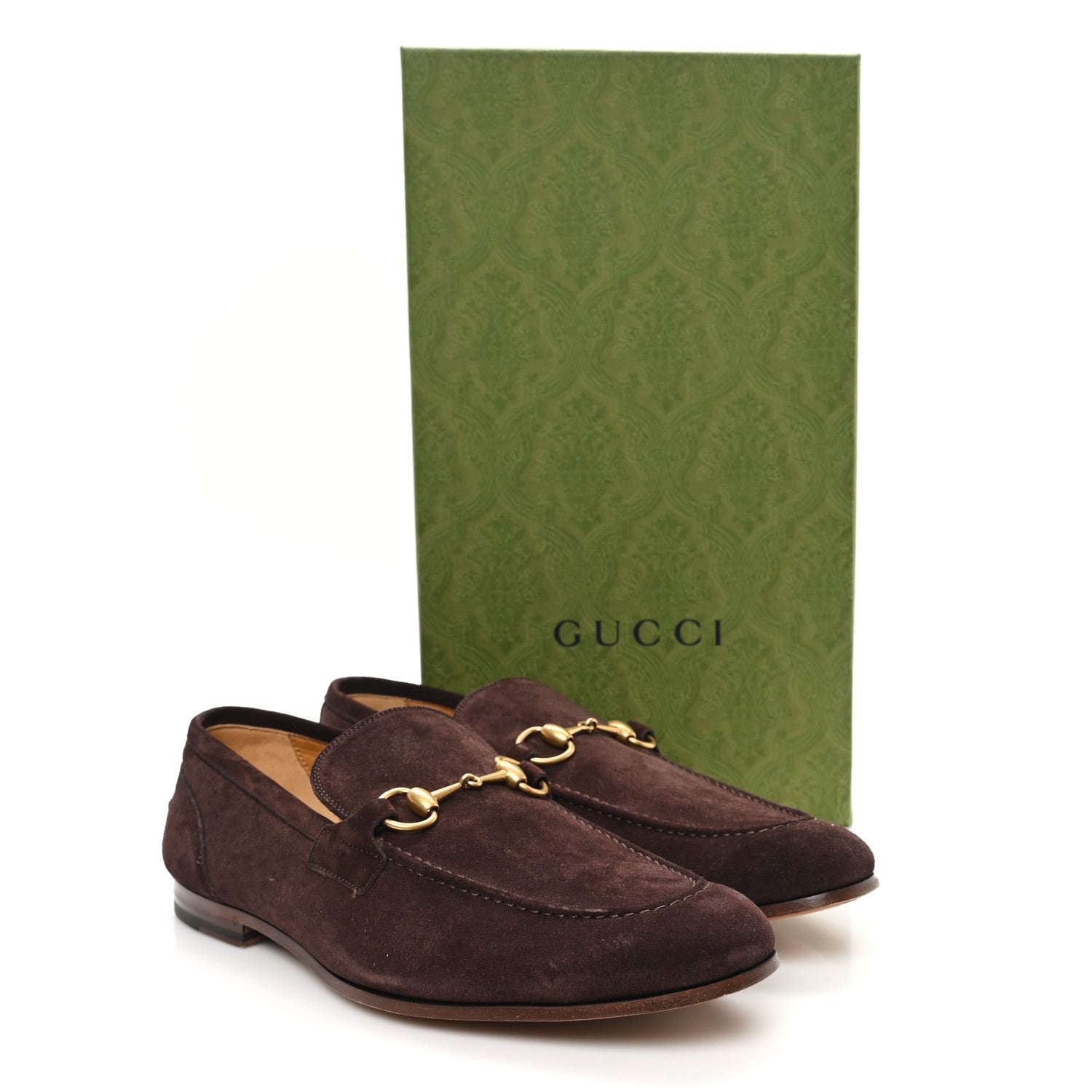 Gucci Suede Horsebit Mens Jordaan Loafers 8.5 Brown 10 of 10