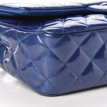 Chanel Patent Quilted Medium Double Flap Blue 8 of 14