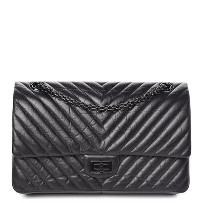 Chanel Aged Calfskin Chevron Quilted 2.55 Reissue 226 So Black 1 of 11