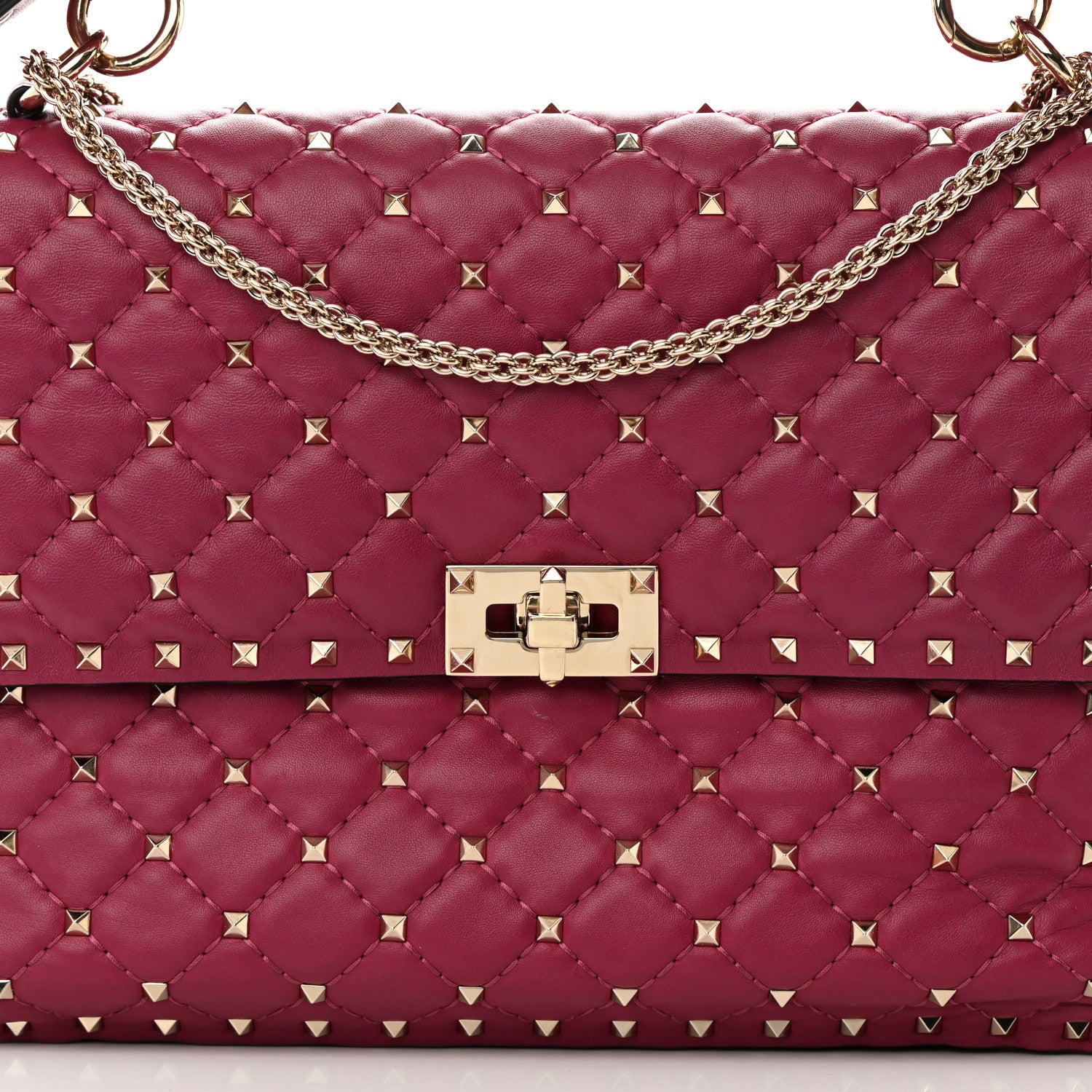 Valentino Garavani Nappa Large Rockstud Spike Shoulder Bag Camelia 8 of 16