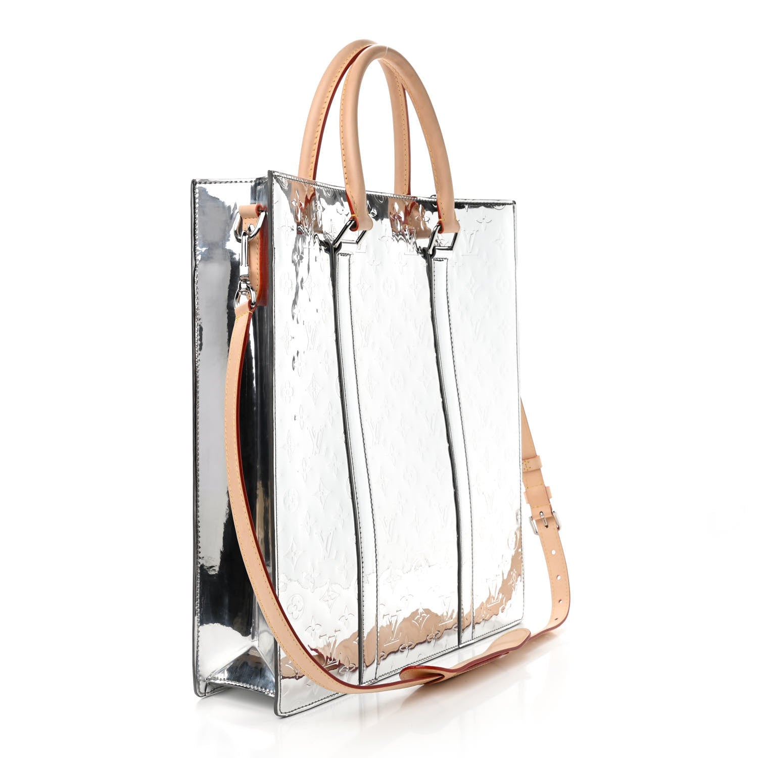 Louis Vuitton Monogram Mirror Sac Plat NM Silver 3 of 8
