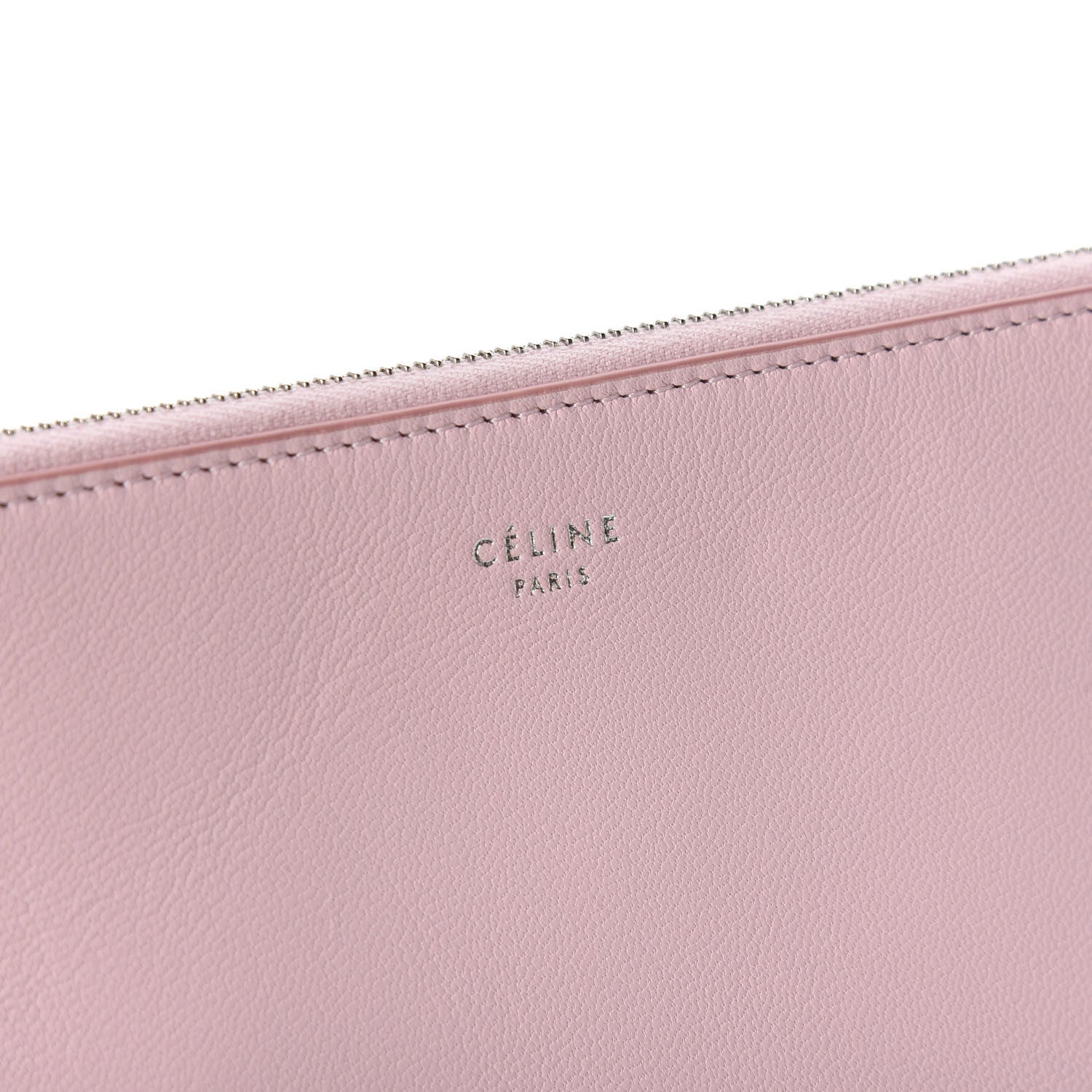 Celine Lambskin Bi-Color Solo Clutch Pouch Pale Pink Espresso 17 of 18