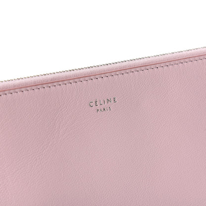 Celine Lambskin Bi-Color Solo Clutch Pouch Pale Pink Espresso 17 of 18