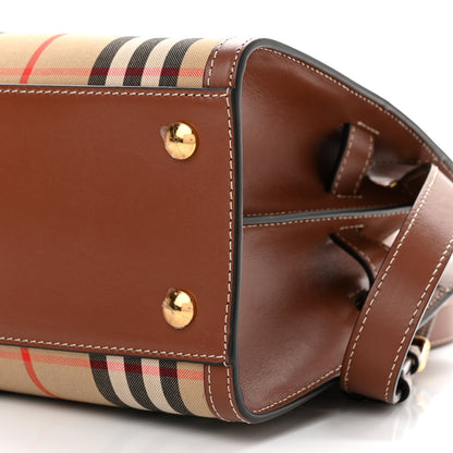 Burberry Calfskin Vintage Check Mini Two Handle Title Bag Archive Beige 9 of 9
