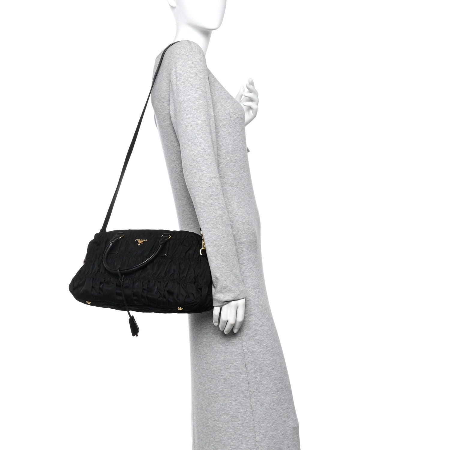 Prada Tessuto Nylon Gaufre Tote Black 2 of 15