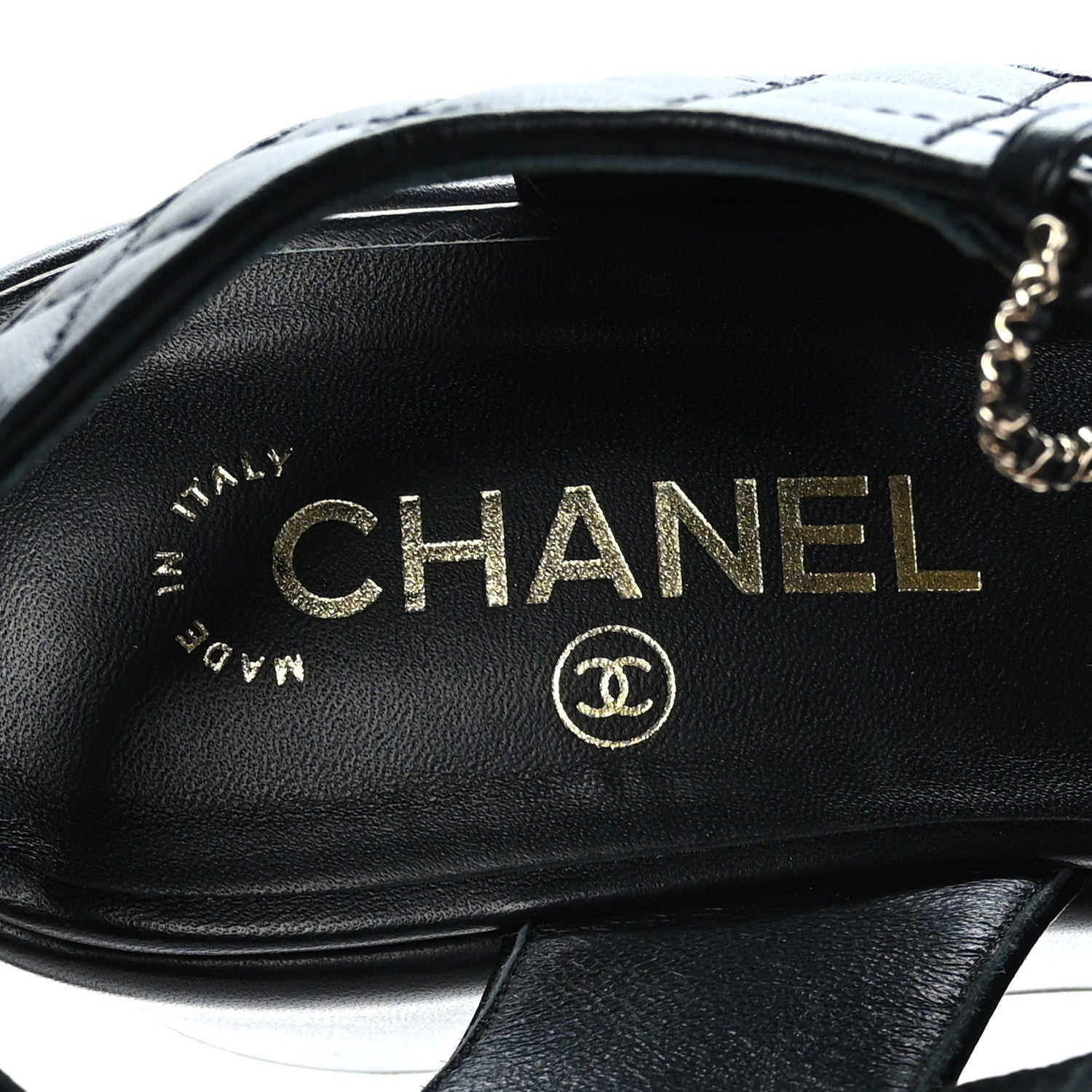 Chanel Lambskin Quilted CC Platform Sandals 41 Black 7 of 8