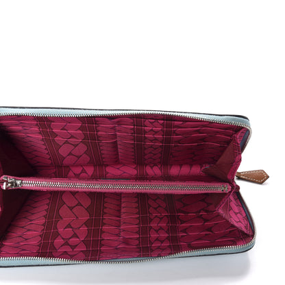 Hermes Epsom Silk'In Wallet Bleu Atoll Rose Tyrien 5 of 7