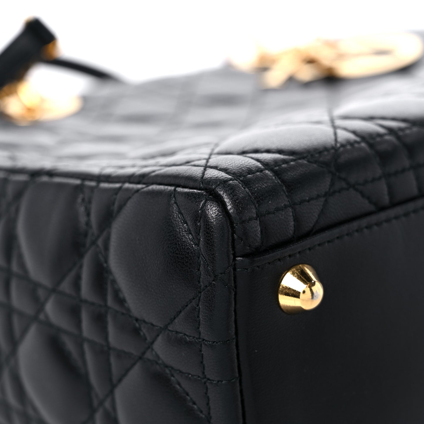 Lambskin Cannage Large Lady Dior Black