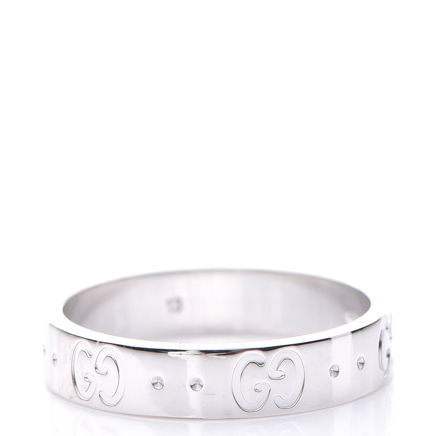 18K White Gold 4mm Icon Thin Band Ring 53.1 6.5