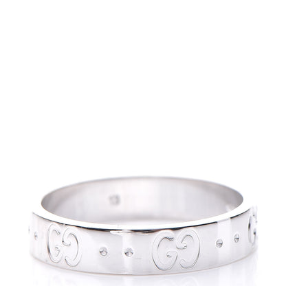 Gucci 18K White Gold 4mm Icon Thin Band Ring 53.1 6.5 3 of 5