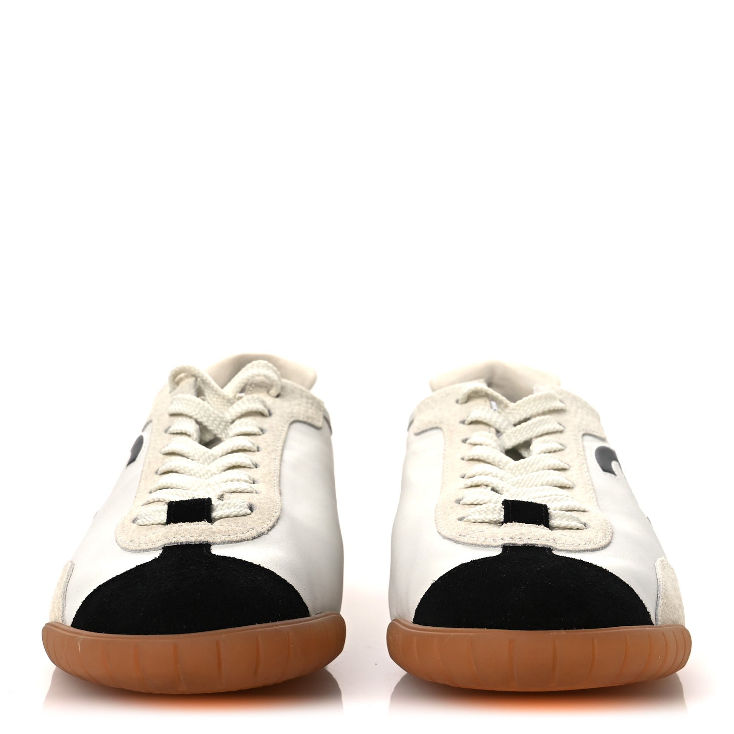 Calfskin Embossed Suede Sneakers 39.5 White Black