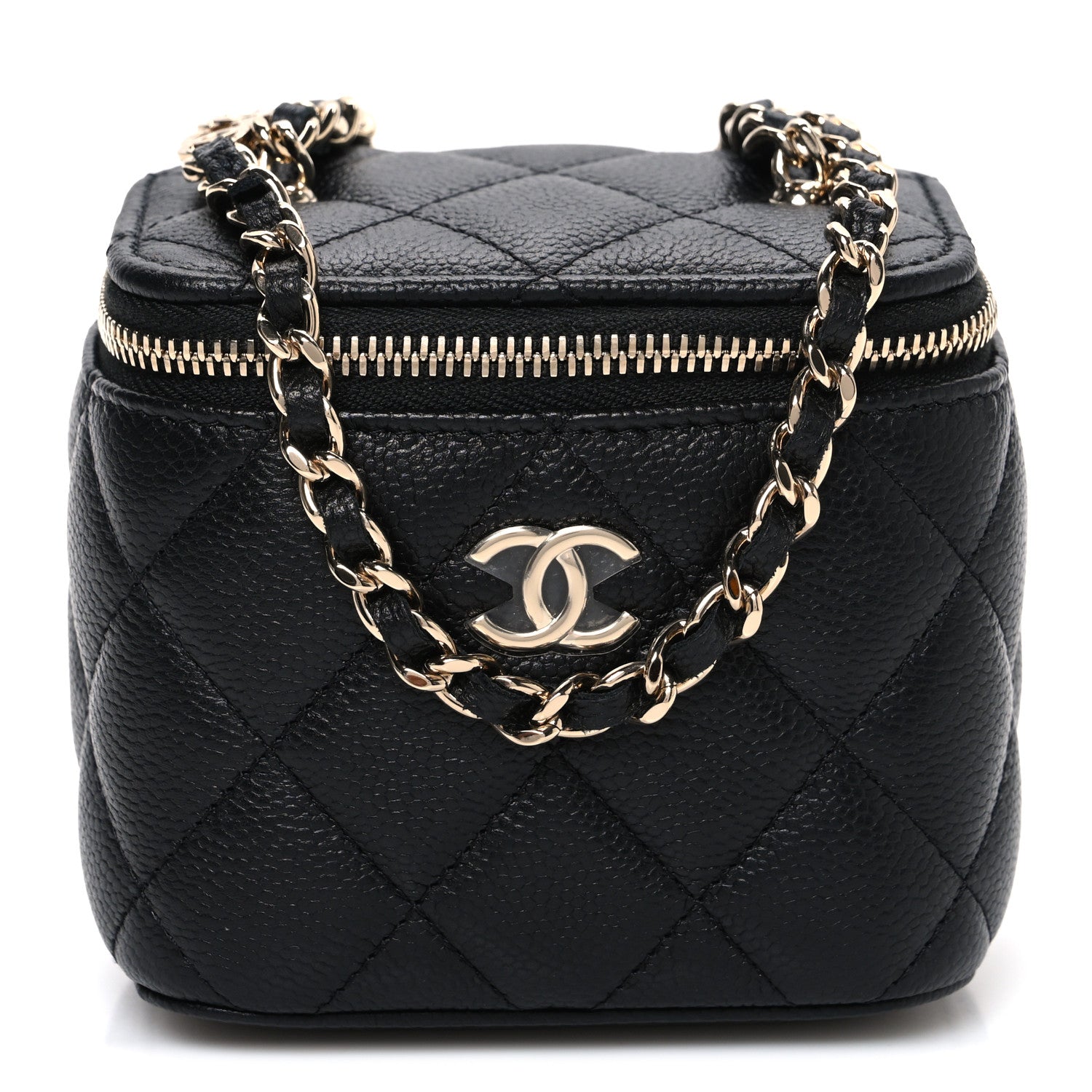 Chanel Caviar Quilted Mini Vanity Case With Chain Black 1 of 11